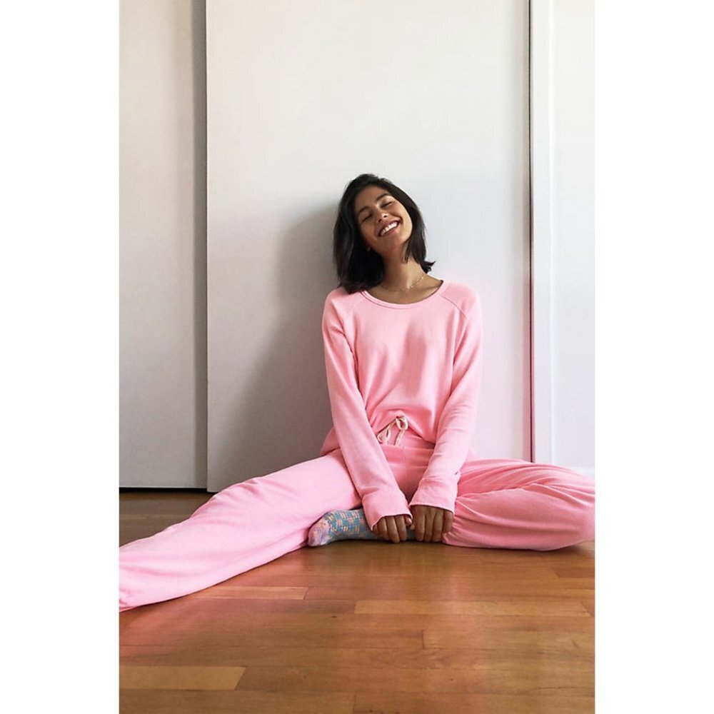 SUNDRY Raglan Pullover Sweater In Pink Size Small